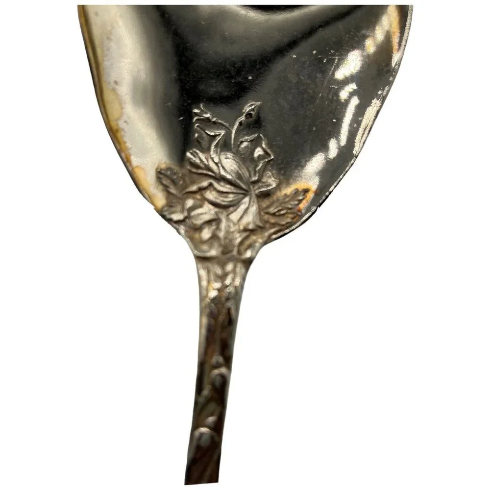 W.A. Silverplate Italy Bridal Rose Pattern 2 pc Salad Serving Set 9 1/2
